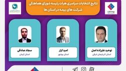  انتخاب روسای شعب بیمه ملت به عنوان دبیر شورای هماهنگی‌ شرکت‌های بیمه در استانهای آذربایجان شرقی، کرمان و بوشهر 
