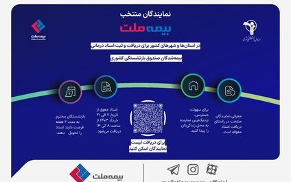 آدرس و اطلاعات نمایندگان منتخب بیمه ملت برای ارائه اسناد درمانی بیمه‌شدگان صندوق بازنشستگی کشوری